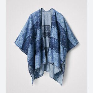 Desigual Denim Clara Open-Front Embroidered Caftan/Poncho